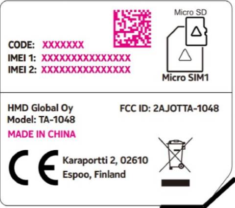 Nokia-4-FCC-Label-TA-1048-from-FCC