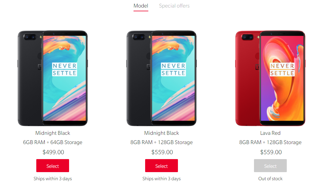 OnePlus 5T lava red sold out