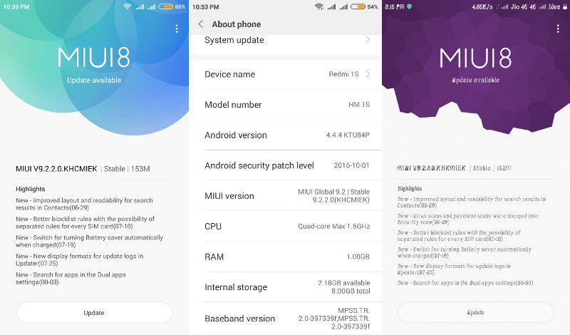 MIUI 9 For Xiaomi Redmi 1S, Redmi Note