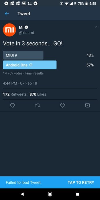 Xiaomi MIUI Android One Poll Result