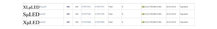 LG MicroLED Trademarks