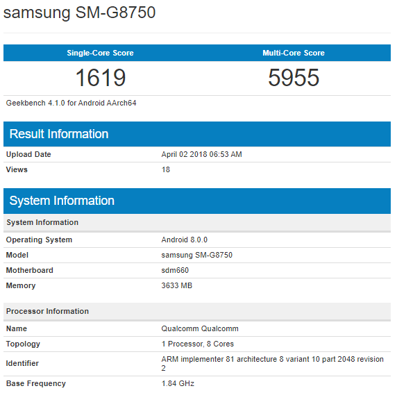 Samsung Galaxy S9 Mini Geekbench