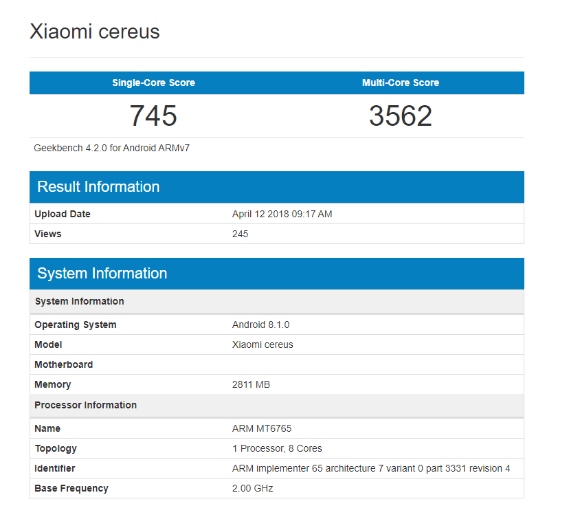 Xiaomi Cereus/Redmi 5X