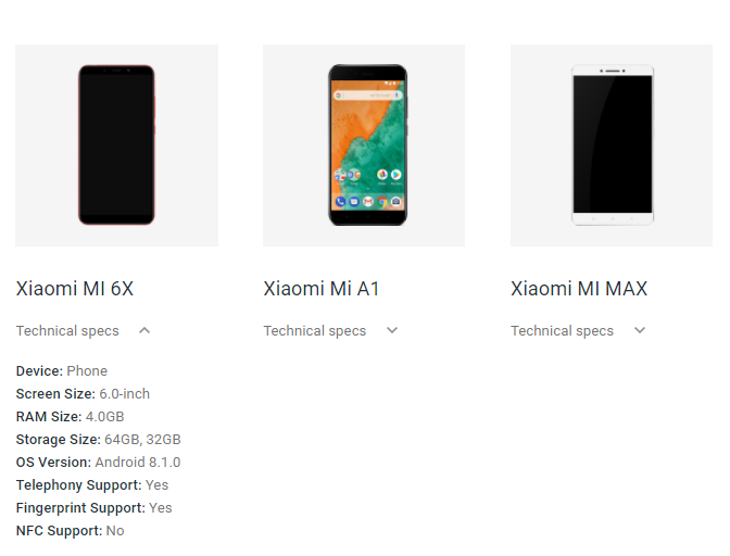 Xiaomi Mi 6X Android