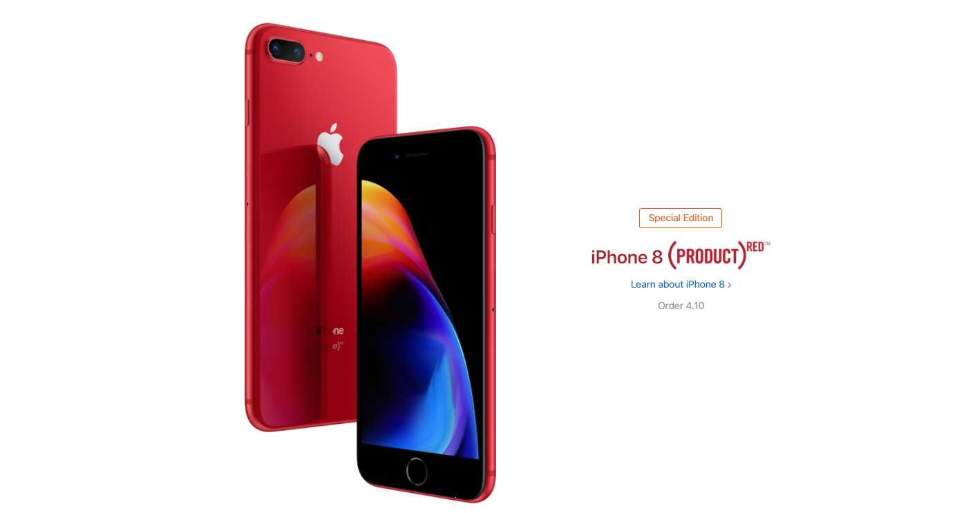 iPhone 8 and iPhone 8 Plus Product Red