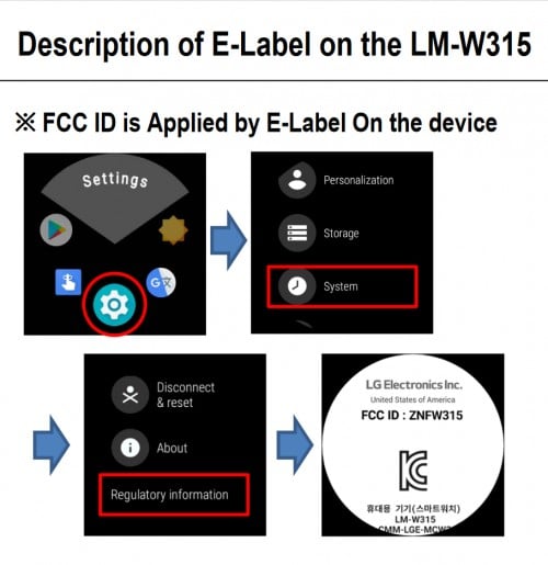 LG LM-W315 FCC listing