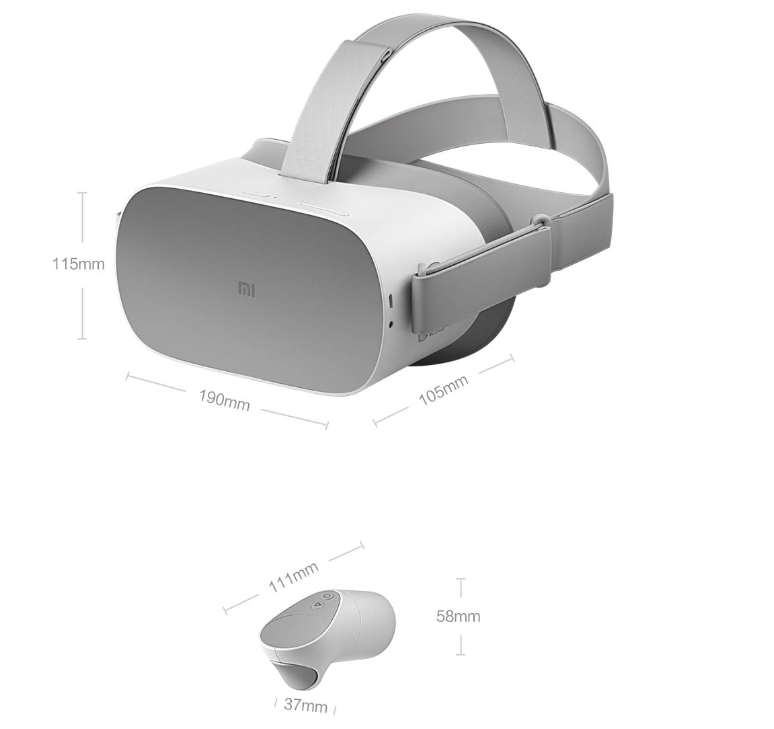 Mi VR Standalone dimensions