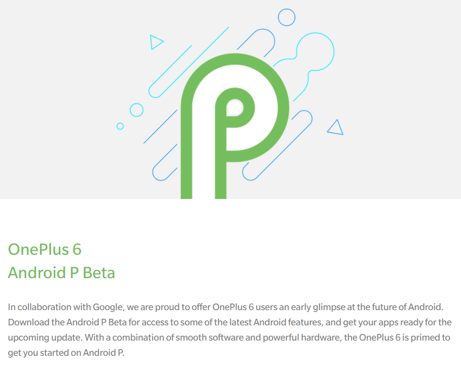 OnePlus 6 Android P Beta