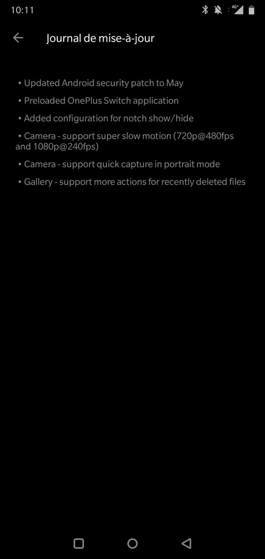 OnePlus 6 Update Change Log