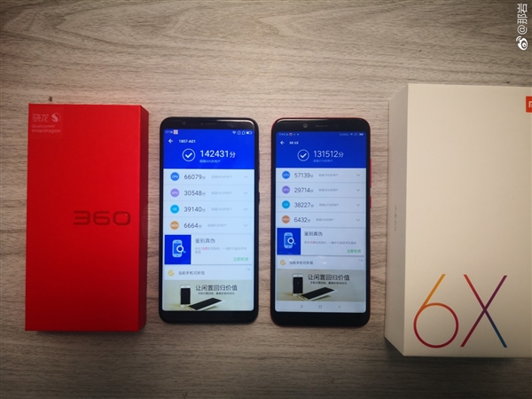 Xiaomi Mi 6X vs 360 N7 AnTuTu score