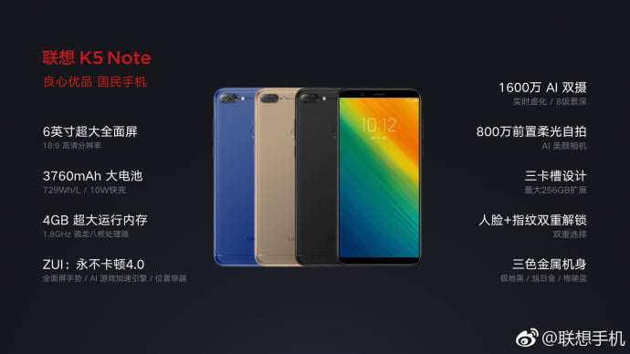 Lenovo K5 Note (2018)