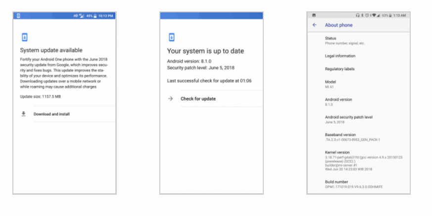 Mi A1 Android 8.1 Oreo update