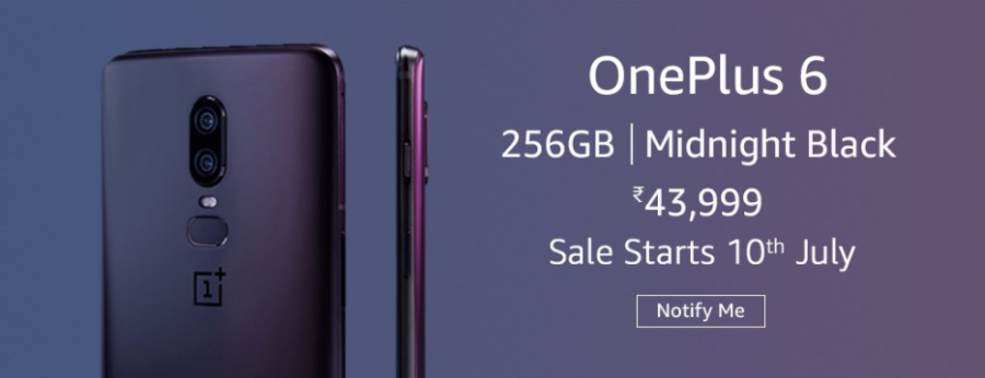 OnePlus 6 Midnight Black 256 GB storage, 8 GB RAM_