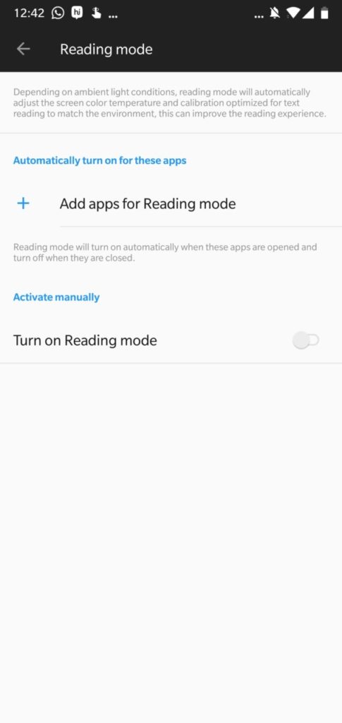 OnePlus 6 ReadingMode