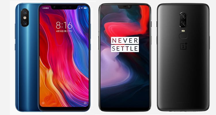 Xiaomi mi 8 x oneplus 6