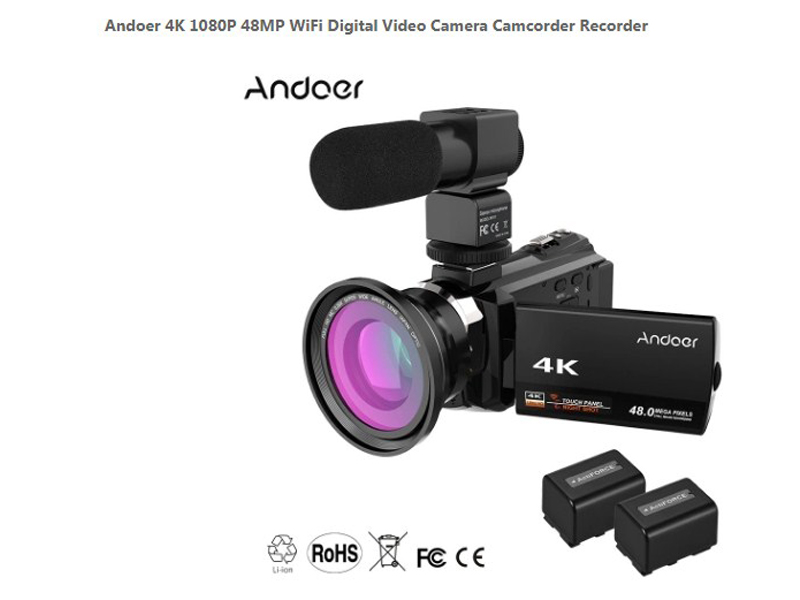 Andoer 4k 1080p store 48mp