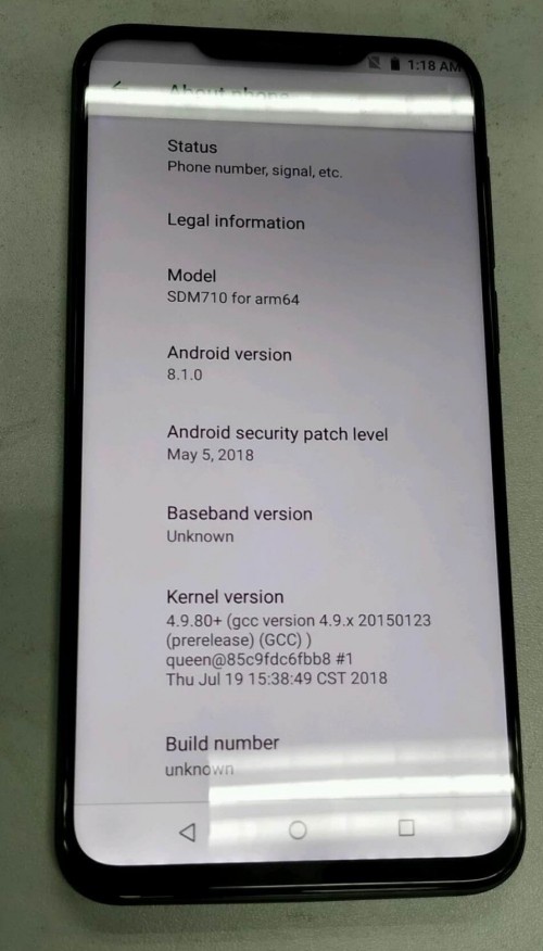 Meizu X8 leaked photo