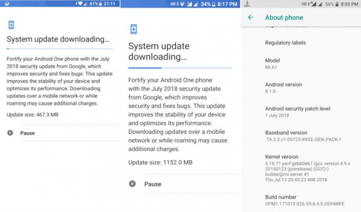 Mi A1 Android 8.1 Oreo update