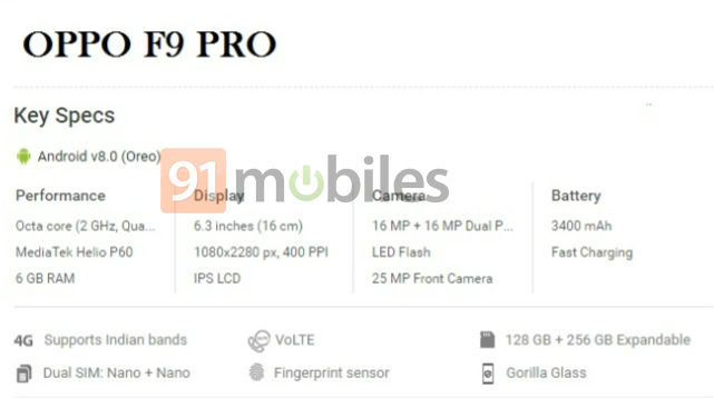 OPPO F9 Pro specs