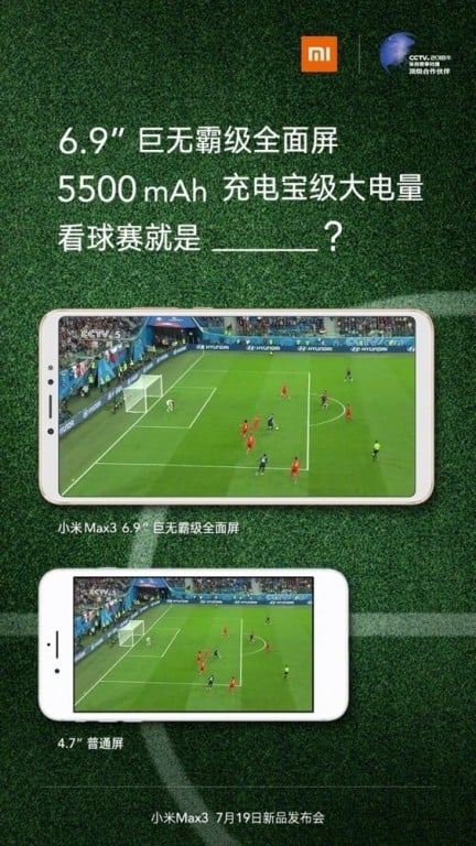 Xiaomi Mi Max 3 display and battery