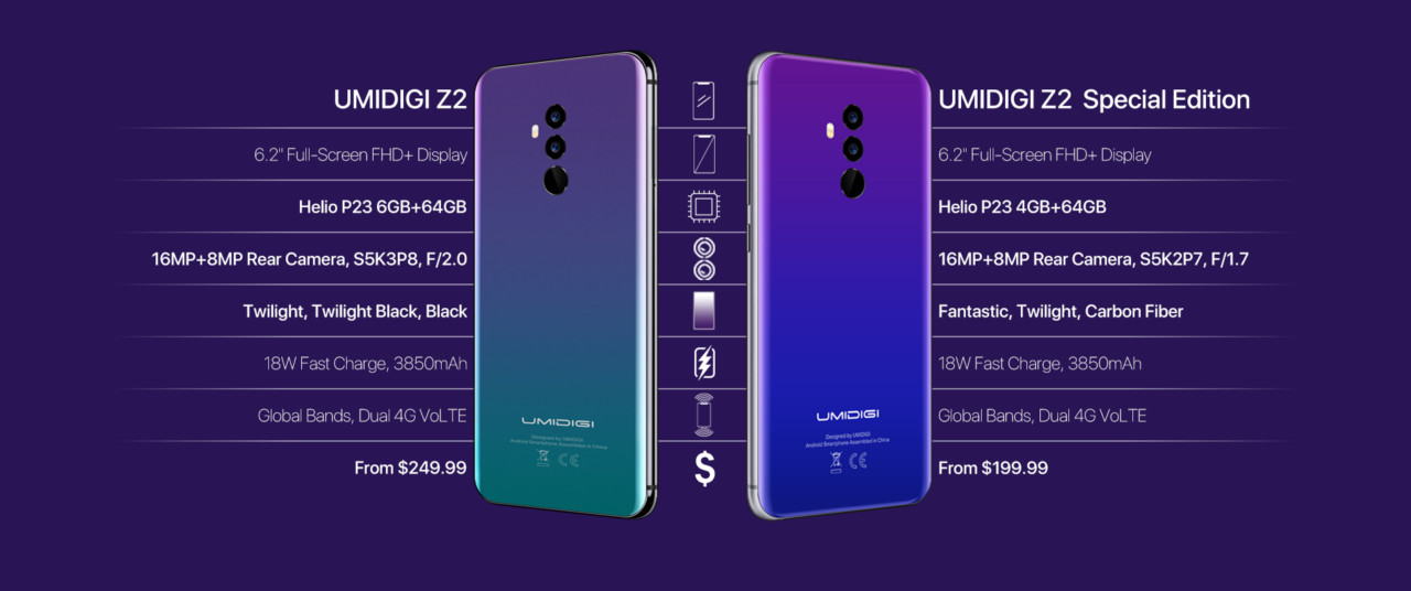 UMIDIGI Z2 Special Edition vs Z2