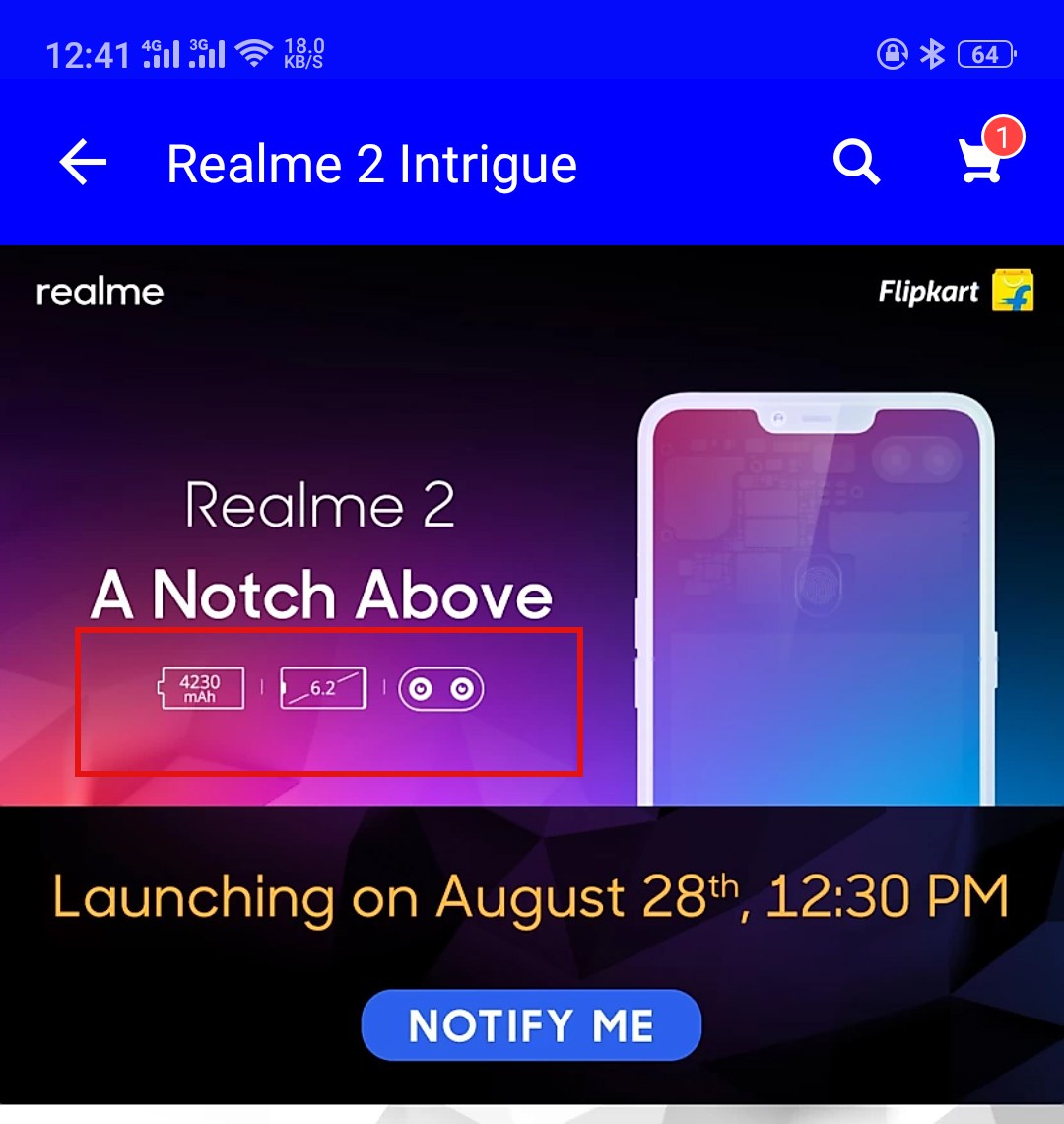 Realme 2 Flipkart product page