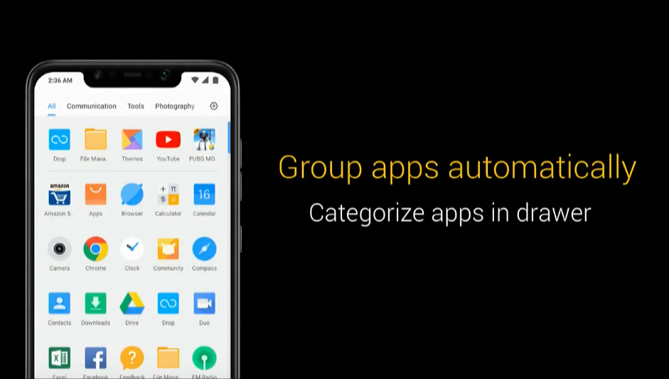 Xiaomi Poco F1 MIUI App Drawer