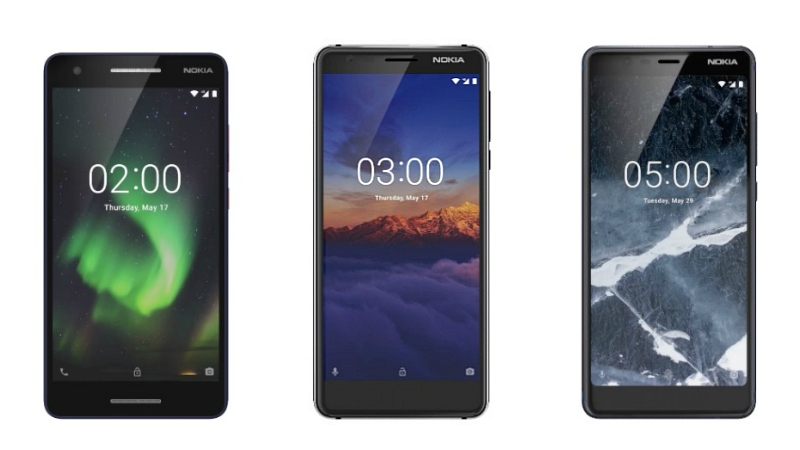 HMD Global's Nokia 5.1, Nokia 3.1, Nokia 2.1