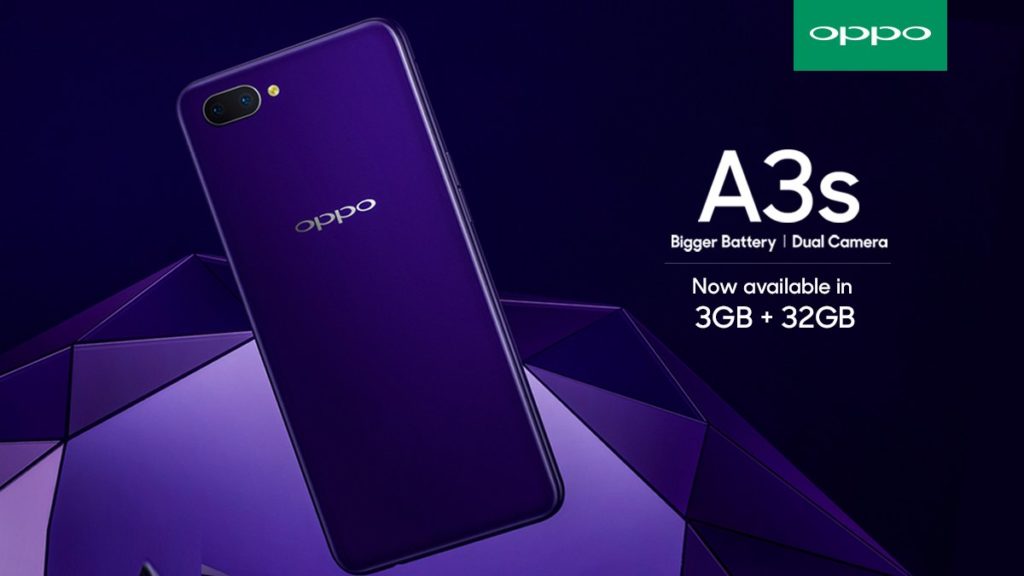 OPPO A3s gets a bigger 3GB RAM + 32GB storage variant - Gizmochina
