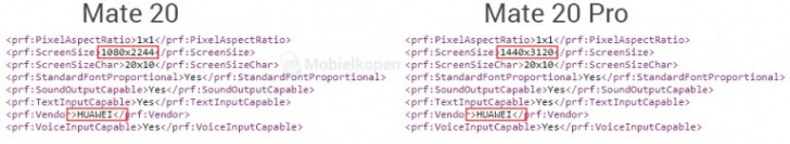 Huawei Mate 20 and Mate 20 Pro UAProf