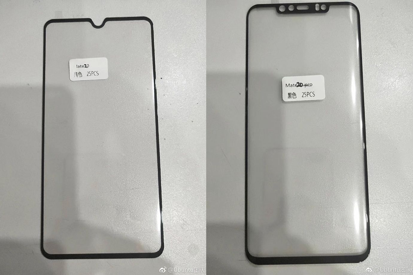 Huawei Mate 20 and Mate 20 Pro display panels