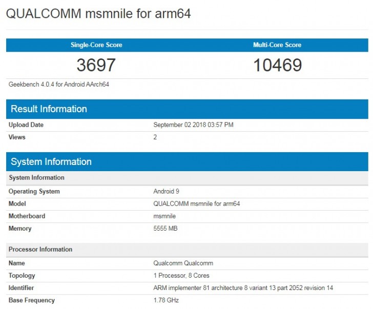 Snapdragon 855 Geekbench