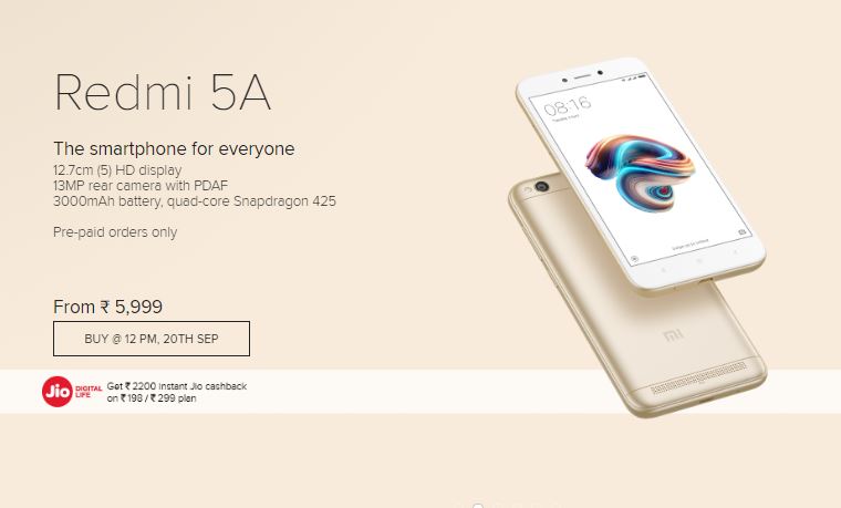 redmi 5a flash sale