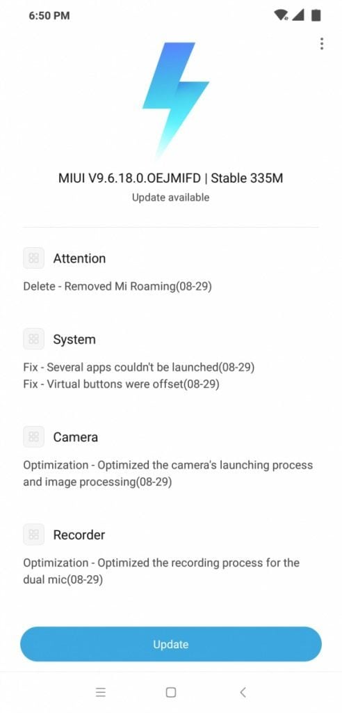 Xiaomi poco f1 update
