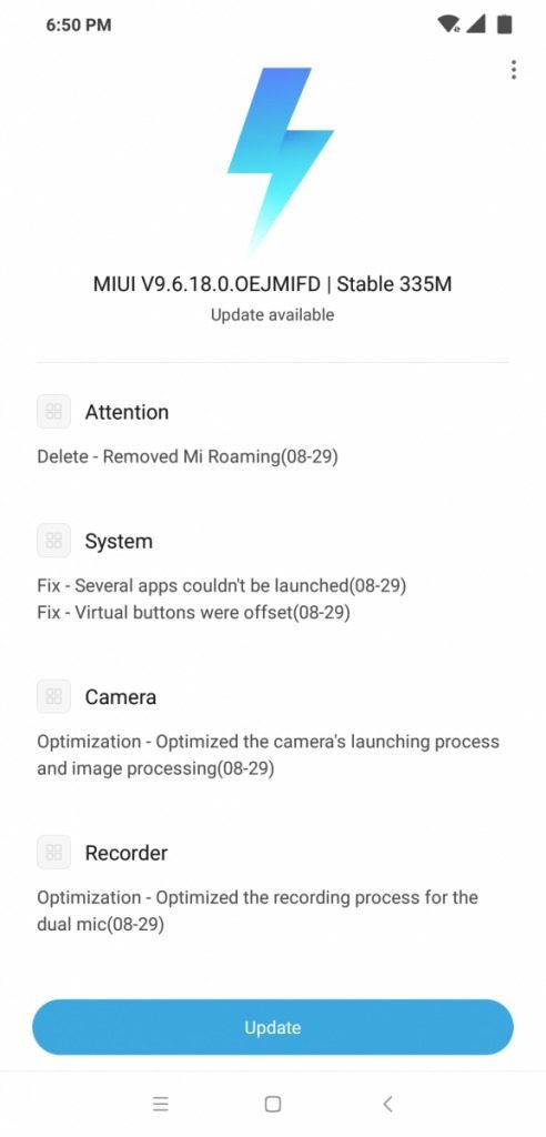 Xiaomi poco f1 update