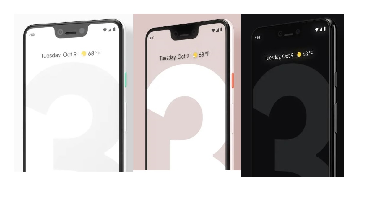 Pixel 3 XL front all colors