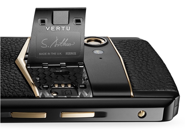 Vertu Aster P gull-wings SIM slot