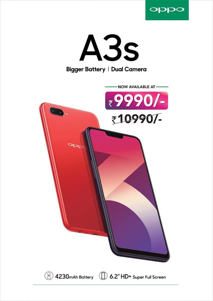 Oppo A3s Price Cut India