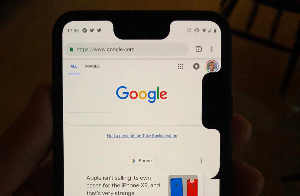 Google Pixel 3 XL Second Notch Bug