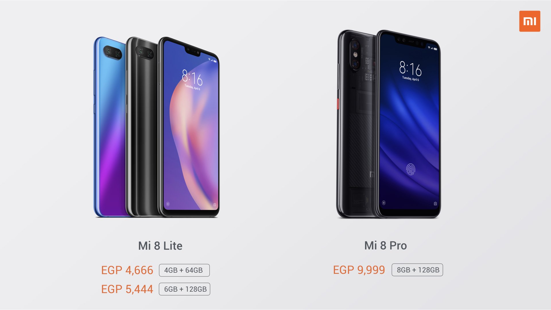 Mi 8 Lite and Mi 8 Pro Egypt