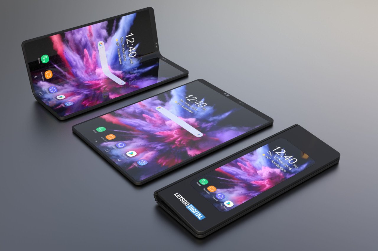 Smsung foldable phone 3D renders_1