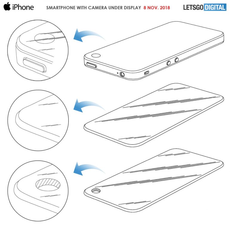 iPhone hole in display patent