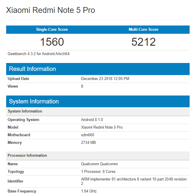 Redmi Note 5 Pro SD660