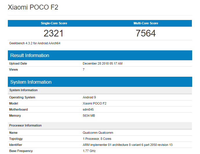 Poco f2 processor, Pocophone f2, poco f2 launch date