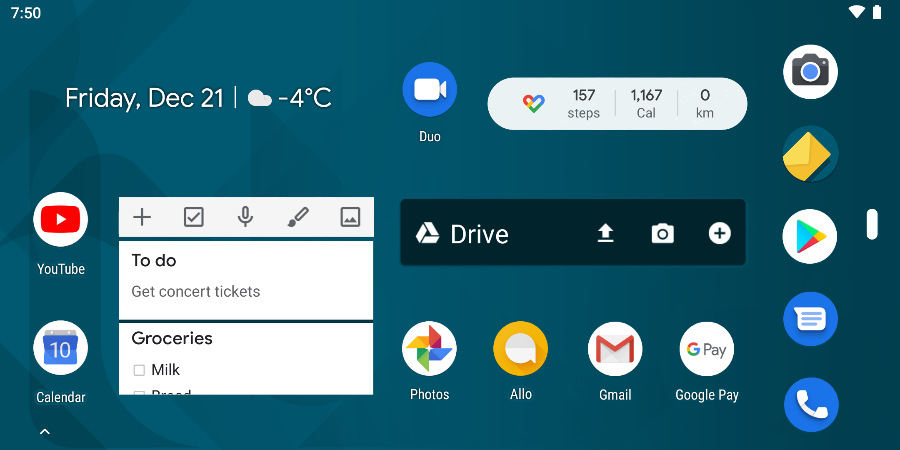 F(x) Smartphone homescreen