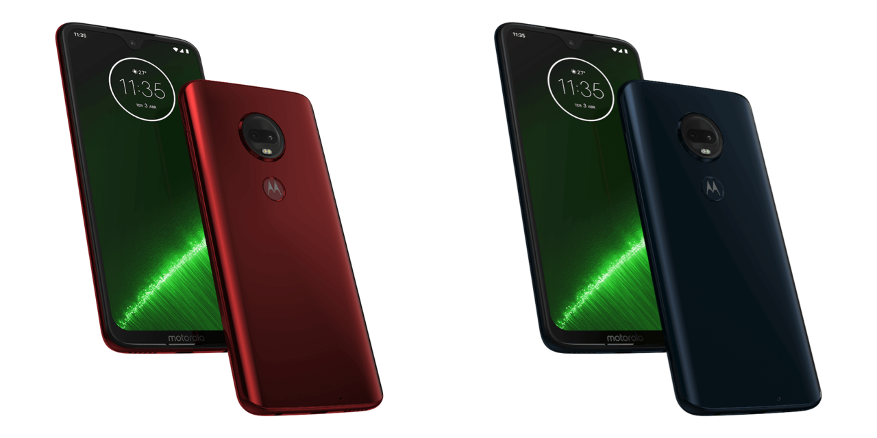 Moto G7 Plus Red and Blue