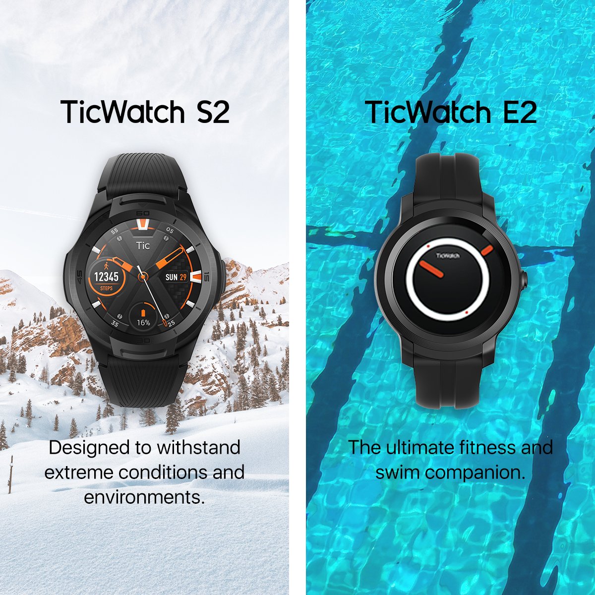 Ticwatch E2 and Ticwatch S2
