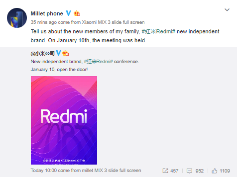 Xiaomi Redmi independent brand