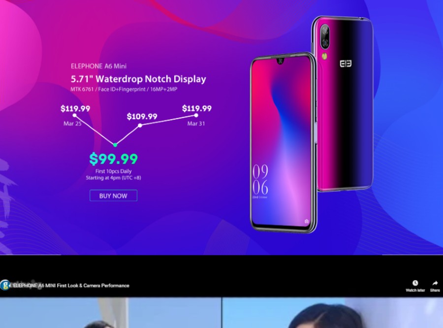 Pre-Order Elephone A6 Mini Smartphone For Only $99.99 On GeekBuying