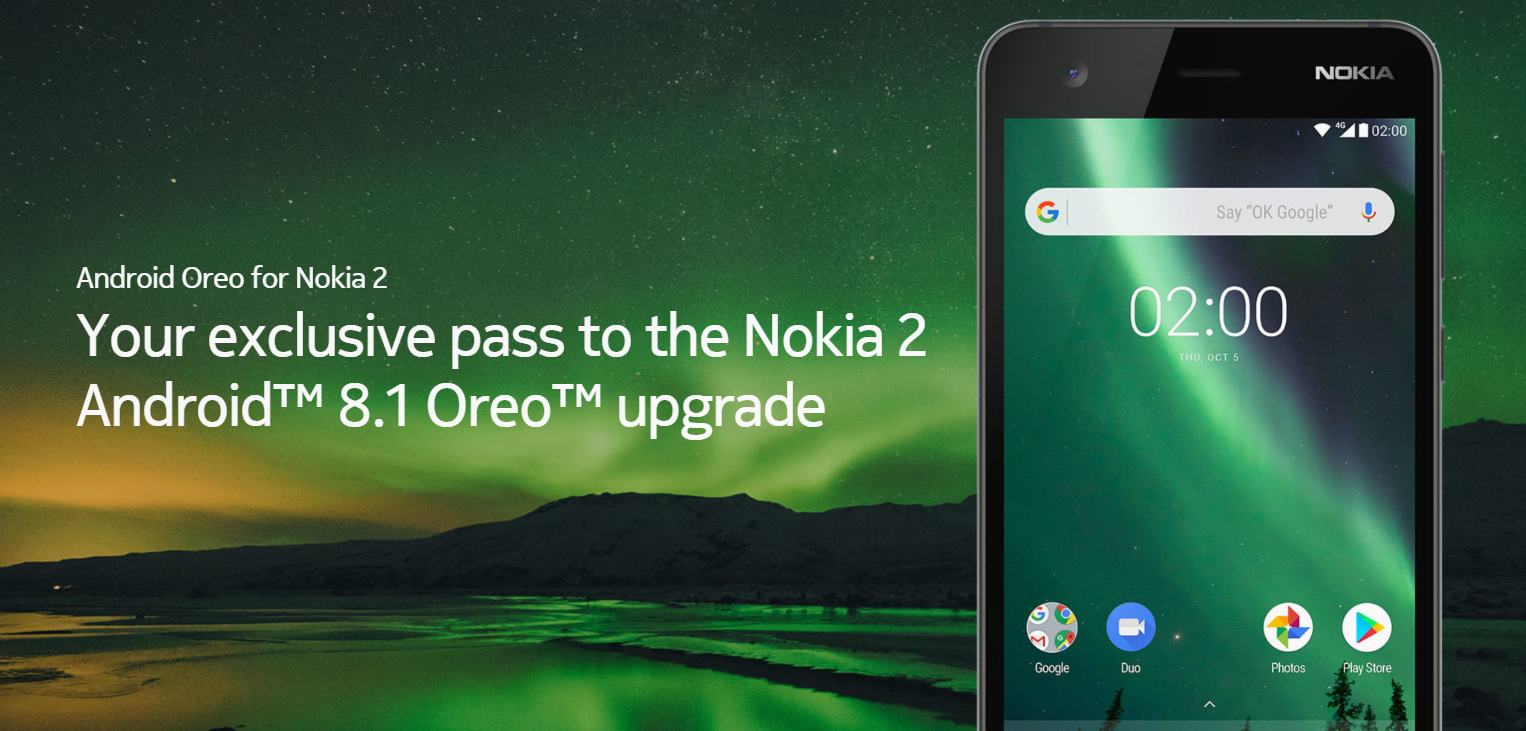 Nokia 2 Android 8.1 Oreo update